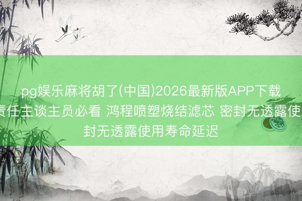 pg娱乐麻将胡了(中国)2026最新版APP下载 粉尘过滤责任主谈主员必看 鸿程喷塑烧结滤芯 密封无透露使用寿命延迟