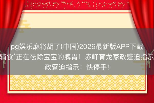 pg娱乐麻将胡了(中国)2026最新版APP下载 这4种‘毒辅食’正在祛除宝宝的脾胃！赤峰育龙家政蹙迫指示：快停手！