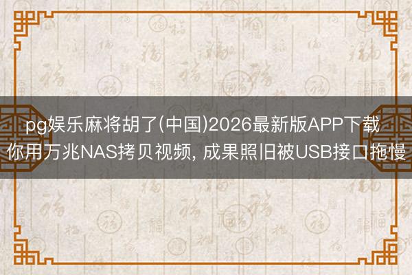 pg娱乐麻将胡了(中国)2026最新版APP下载 你用万兆NAS拷贝视频， 成果照旧被USB接口拖慢