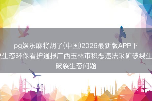 pg娱乐麻将胡了(中国)2026最新版APP下载 中央生态环保看护通报广西玉林市积恶违法采矿破裂生态问题